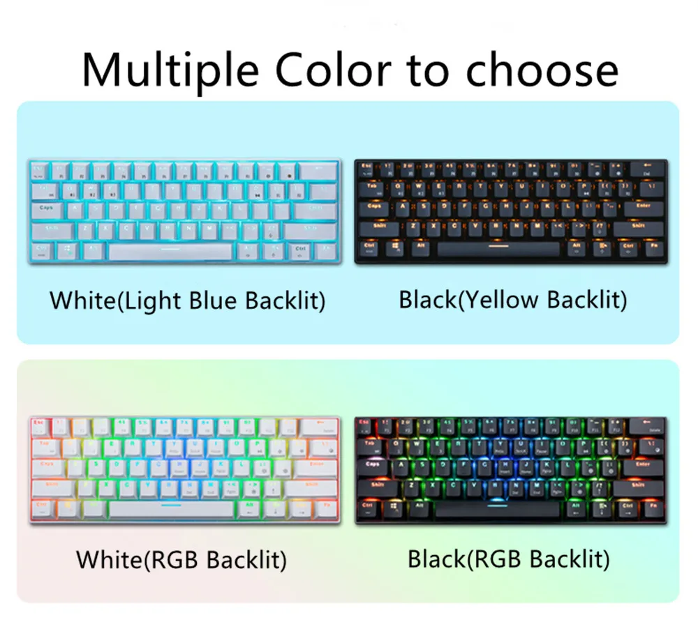 RK61 RGB мини Механическая игровая клавиатура Bluetooth USB клавиатура с подсветкой вишневая ось для окна MAC ноутбука для планшета и смартфона