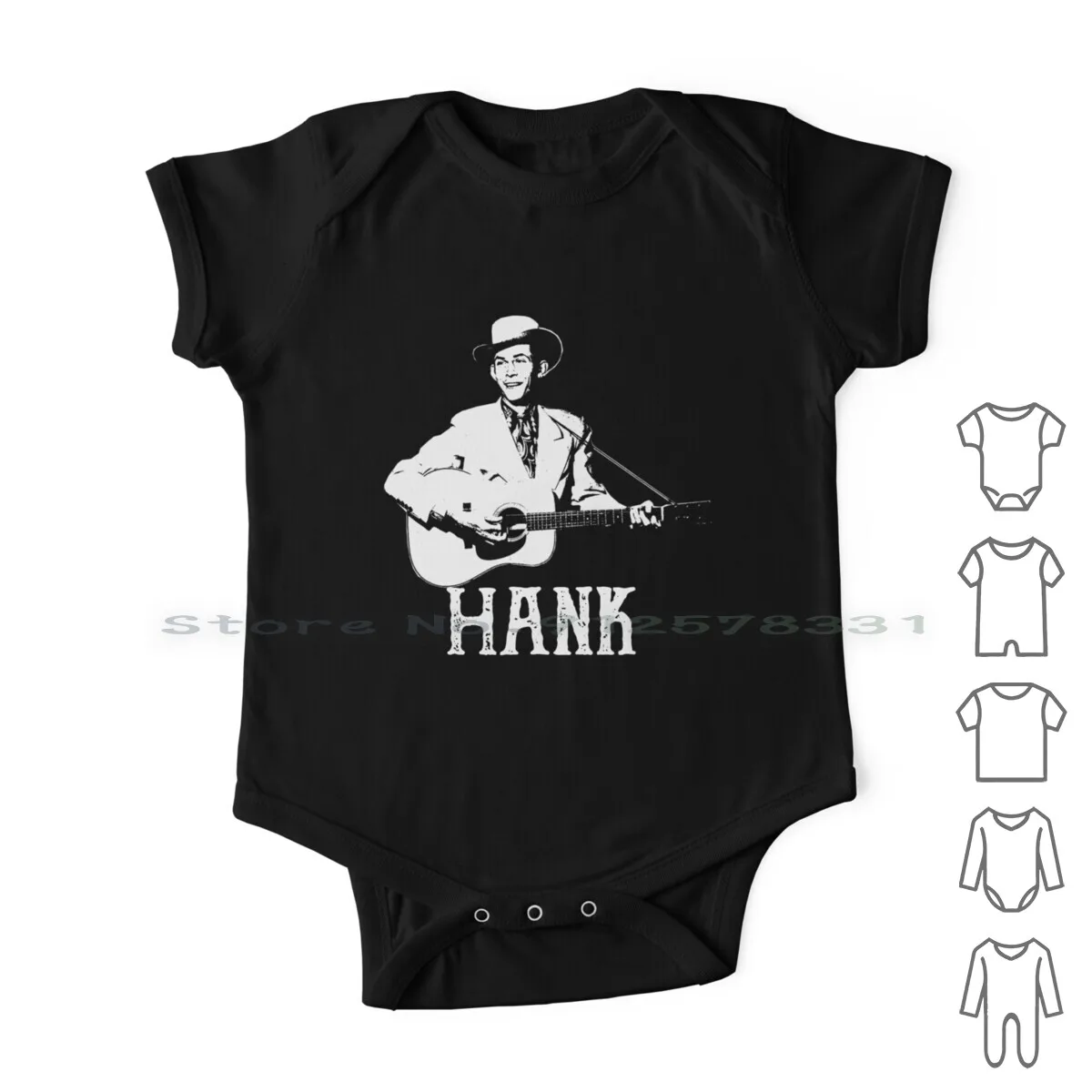 Hank-White Stencil Newborn Baby Clothes Rompers Cotton Jumpsuits Hank Williams Hey Good Looking The Highwaymen Willie Nelson
