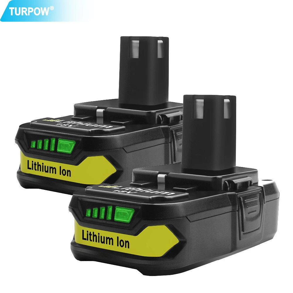 Turpow 18V 2500mAh P107 Замена аккумулятора для Ryobi P104 P105 P102 P103 Беспроводного Li-ion Заряжаемого Инструмента.