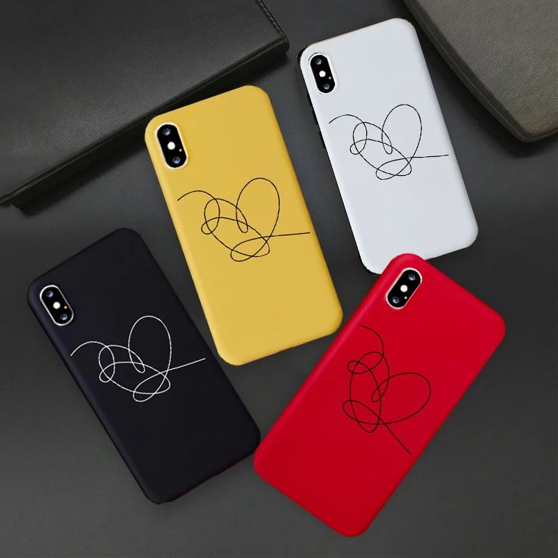 Чехол JAMULAR с абстрактной линией и сердечками для iPhone XR XS MAX 11 Pro X 7 8 6 6s Plus мягкий