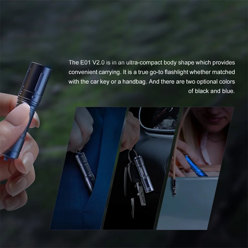 Fenix E01 V2.0 Мини Вспышка светильник сильный водонепроницаемый портативный
