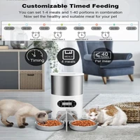 automatic cat feeders 304 stainless steel timed cat food dispenser for 2 cats small dog 4 5l pet feeder with 2 way splitter