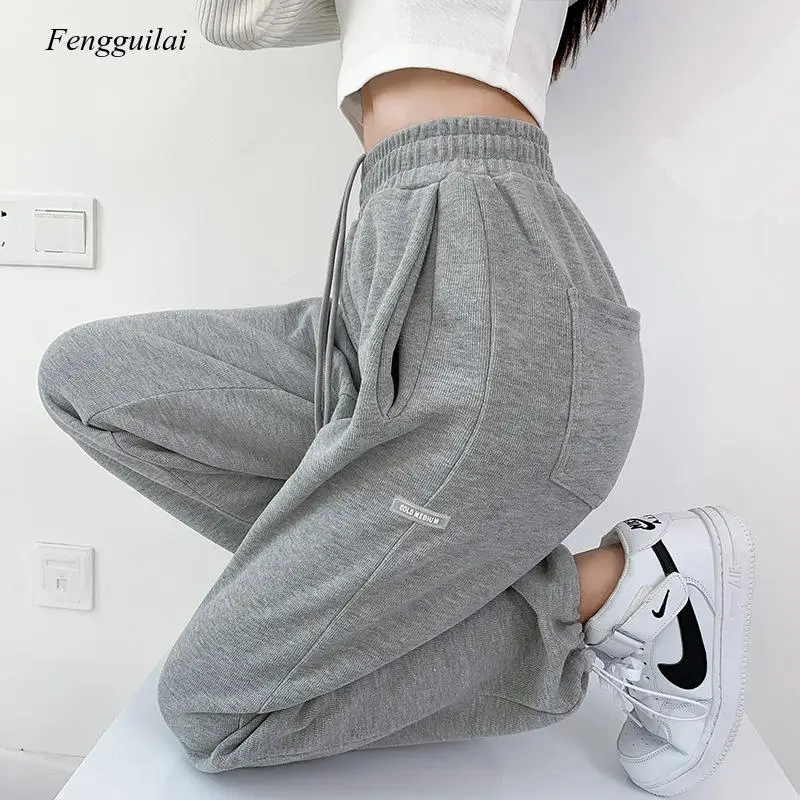

Grey Wide Leg Pants Women's Spring and Autumn 2021 New Loose Straight Tube High Waist Drop Casual Legged Sweatpants