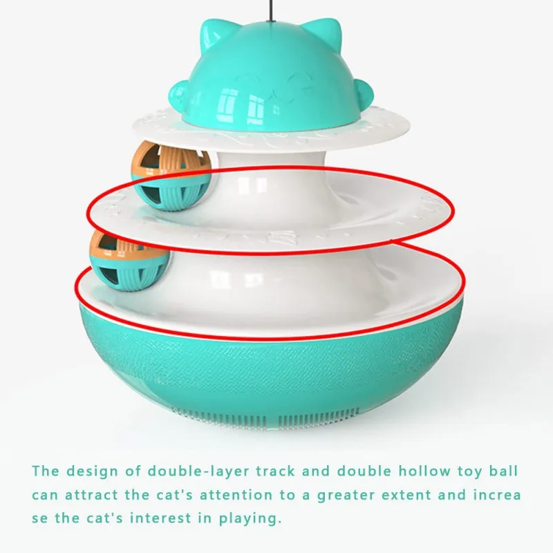 

Cat Ball Toy Pets Interactive Toys Plastic Tower Tracks Cat IQ Training Toy Amusement Turntable Ball Pet Supplies