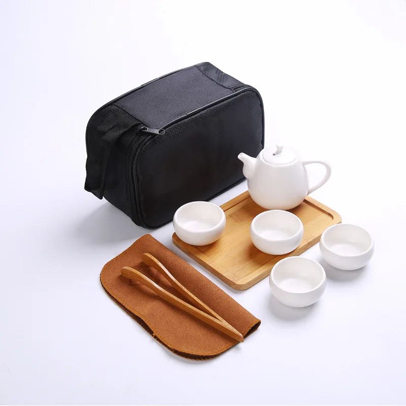 

Chinese Travel Tea Set Ceramic Portable Teapot Porcelain Teaset Gaiwan Tea Cups Of Tea Ceremony Tea Pot With Travel Bag