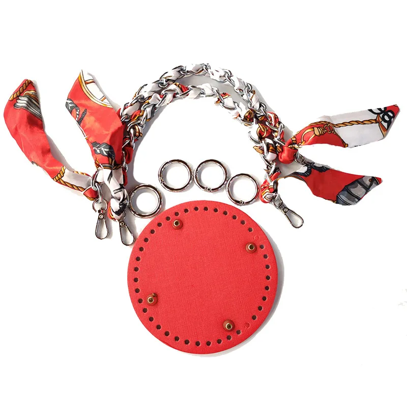 1 Set Woven Bag Silk Strap Bag Bottom Scarf Handbag Material DIY Fashion Hand Bag Accessories Making DIY Purse Accessories