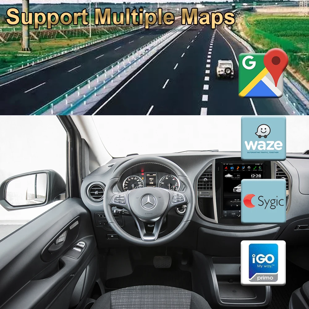 Автомобильный GPS-навигатор с экраном в стиле Tesla для Benz VITO/Metris 9 0 радио стерео