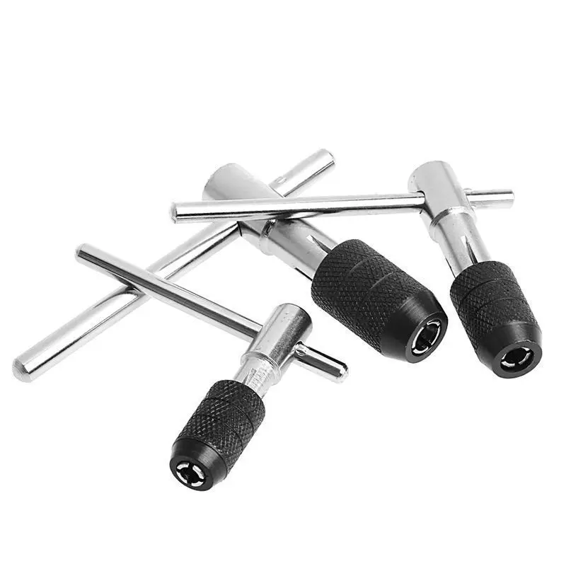 

Drill Tap Adjustable T-Handle Ratchet Tap Holder Wrench Metal Drills Tools For Cutting Outer Internal Thread Set Plug Tap
