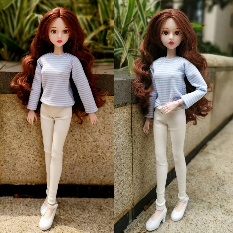 Хлопковые рубашки и топ для куклы 1/4 BJD аксессуары футболка с длинными рукавами DIY