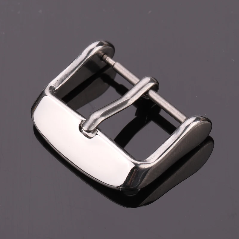 HENGRC Watch Buckle 16 18 20 22 24mm Polished Black Glod Solid Stainless Steel Watchband Strap Clasp Accessories