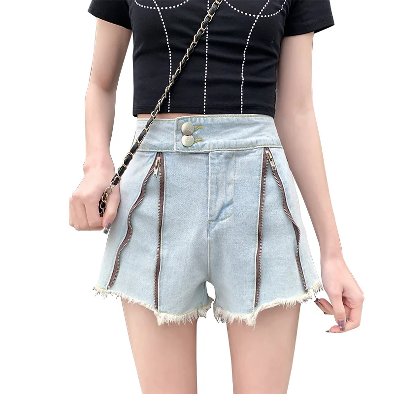 

Shorts Female All-Match Denim Shorts Women Fashion 2021 Split Skirt Bag Hip A-Line Skirt Side Zipper Super Short Women Clothes