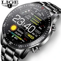 lige 2021 new men smart watch heart rate blood pressure waterproof sports watch fitness tracker for ios android smart watch men