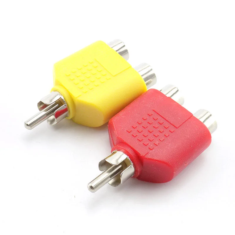 

1pc 3.5mm Y Splitter RCA jack 1 Male to 2 FemaleAV Audio Video Plug Adapter Converter RCA Plug To Double connectors Accessories