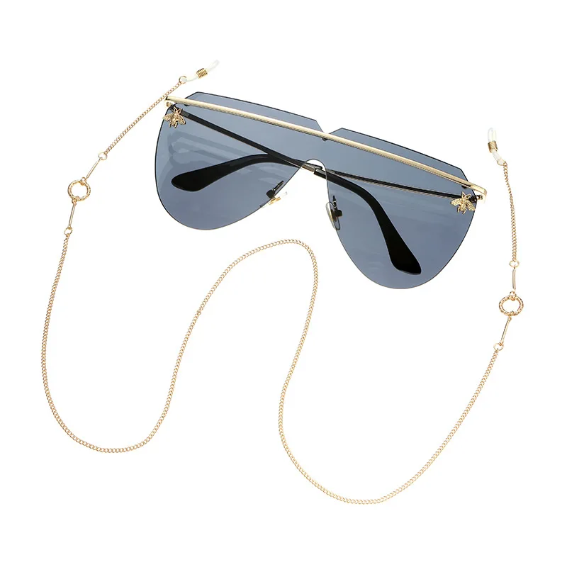 Роскошный Шикарный Простой повседневный золотистый держатель для очков с