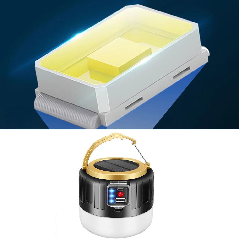 

LED Solar Rechageable Emergency Lights Tent Camping Light Bulb Lantern Lamp