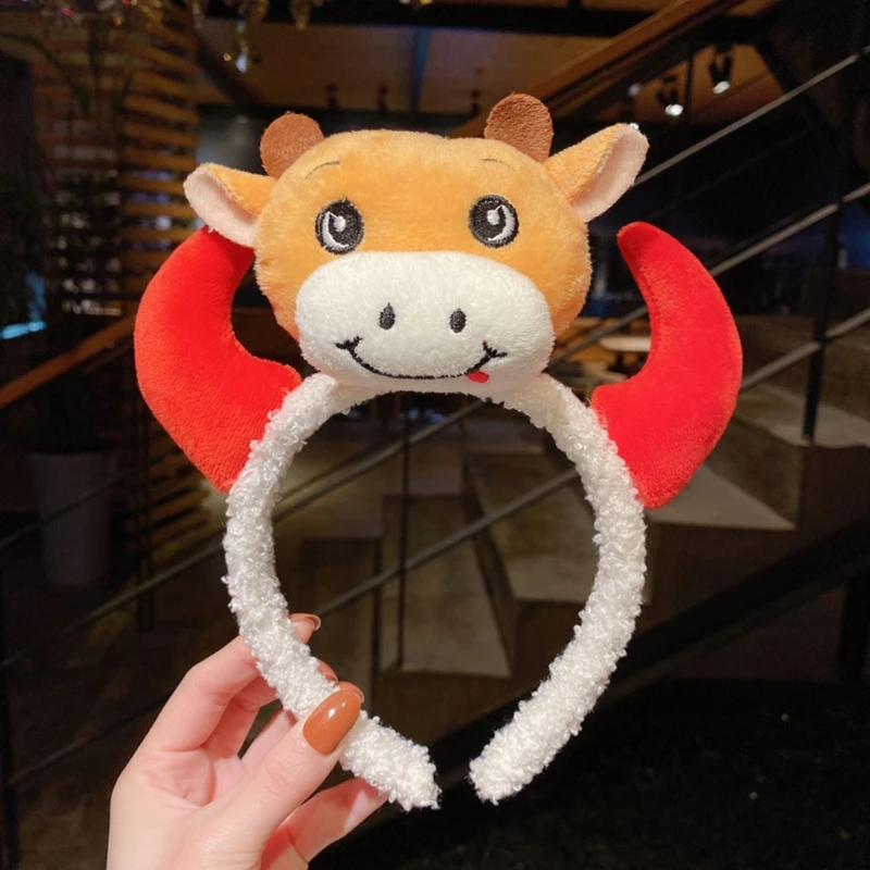 Повязка на голову в китайском и новогоднем стиле из бычьей кожи забавная