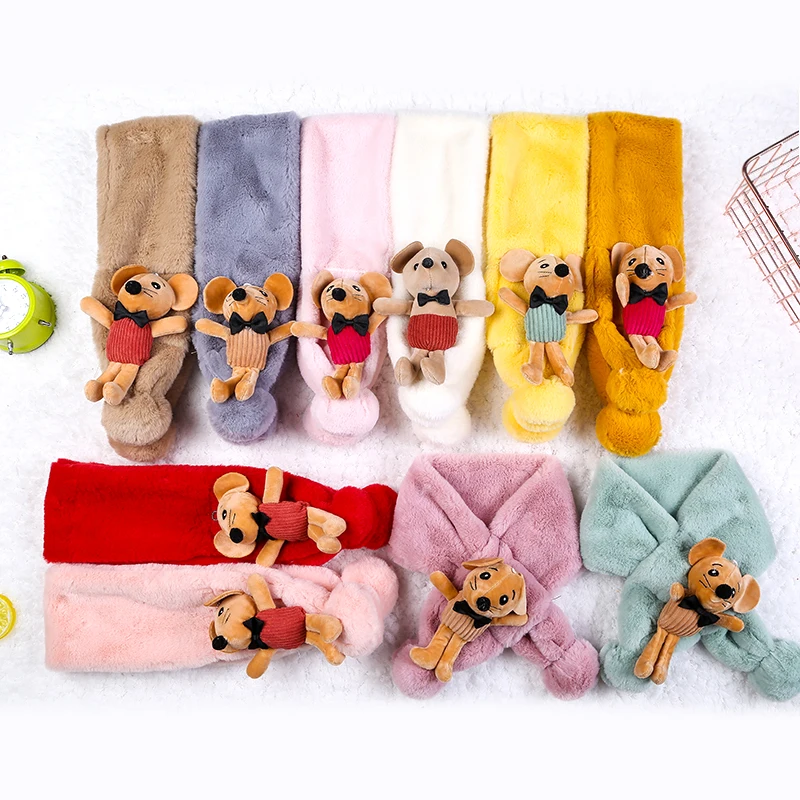 Детский шарф осенне зимний милый плюшевый в Корейском стиле для маленьких