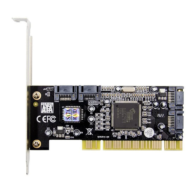 PCI SATA150 4 канальный видеорегистратор SATA RAID карта массива Sil3114 микросхема