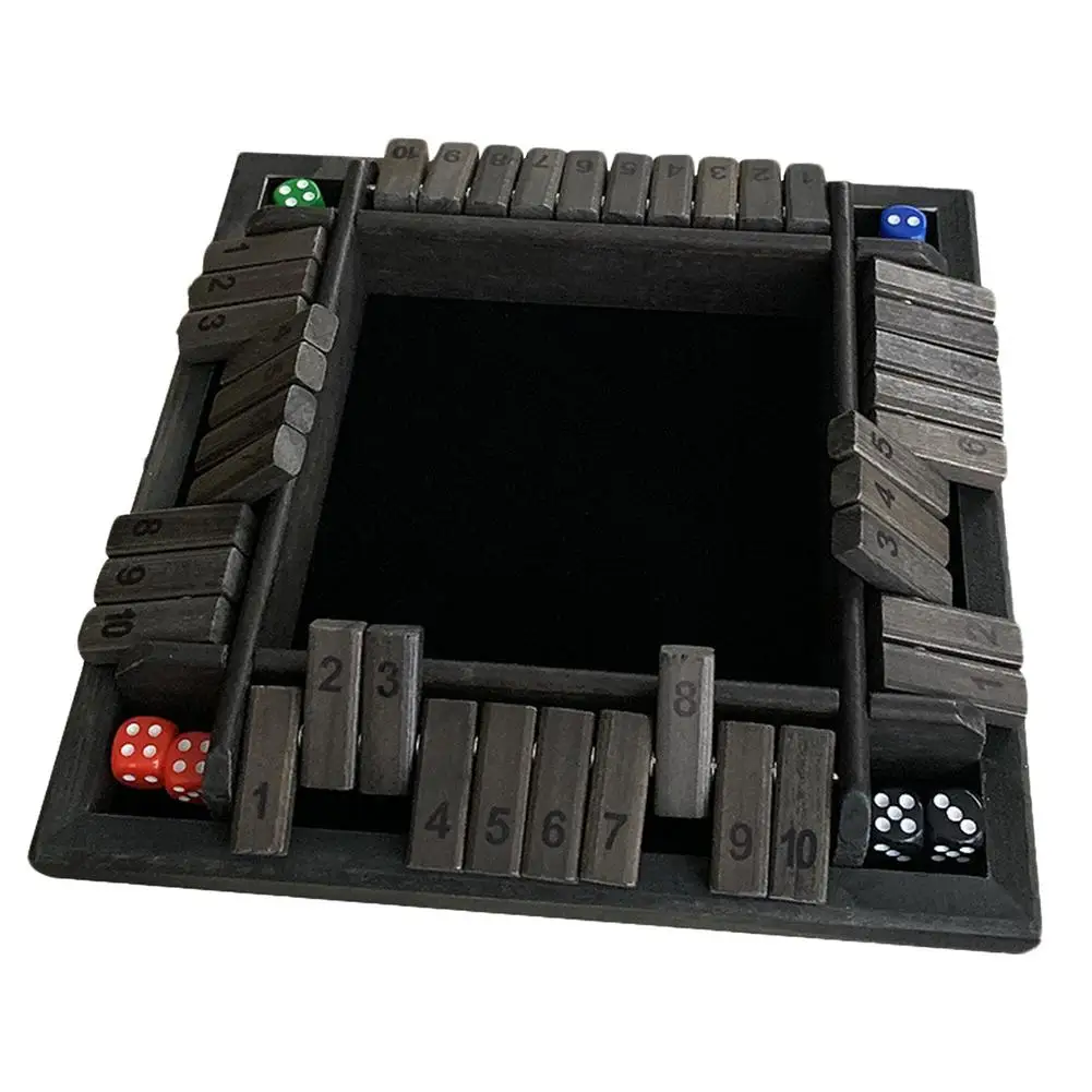 

Traditional Four Sided Wooden Pub Bar Board 4 Players Dice Game For Shut The Box Family Travel Fun Game Set Family Fun Games