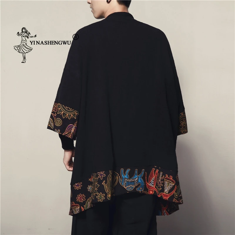 Длинный участок японского кимоно кардиган для мужчин юката мужской Haori костюм