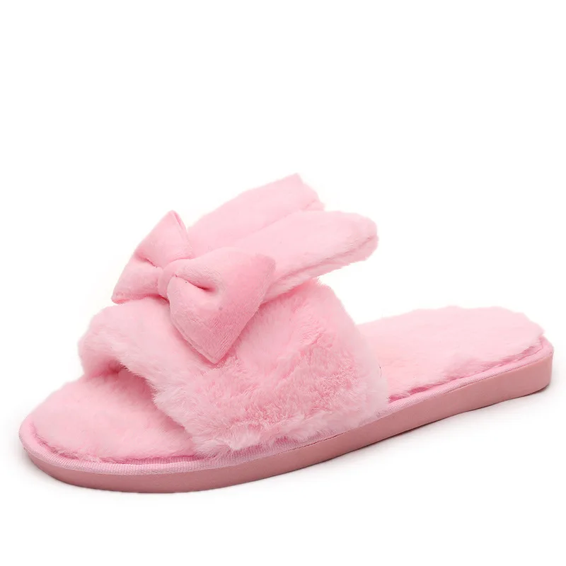 Зимние новые женские тапочки Повседневная теплая Модная домашняя обувь на