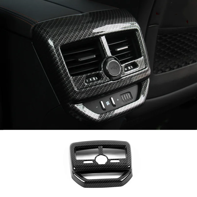 

For Peugeot 3008 GT 5008 2017 2018 ABS Carbon fiber Accessories Car Back Rear Air Condition outlet Vent frame Cover trim Styling