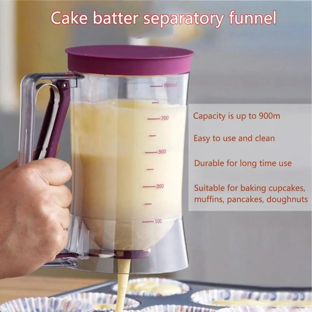 

Cupcakes Pancakes Dispenser Cookie Cake Muffins Baking Waffles Dough Dispenser Cream Separator Measuring Cup Doser for Hotcakes