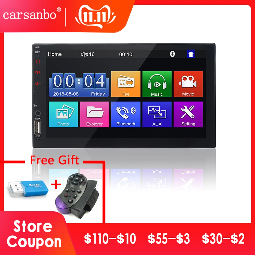 7 &quotHD 2 din автомобильное радио сенсорный экран плеер зеркальная ссылка Android/ios