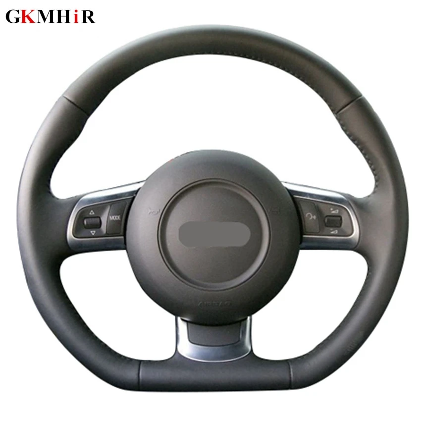 Искусственная кожа сшитые вручную Чехлы рулевого колеса автомобиля чехол для AUDI