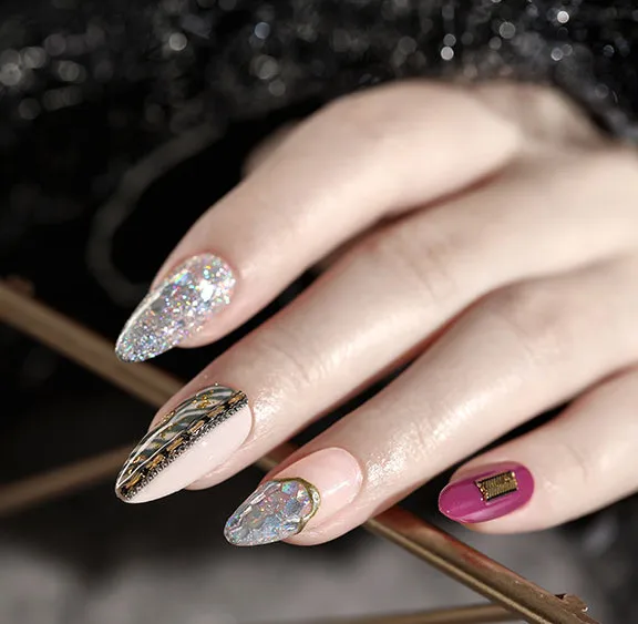 Newest WG1118-03 04 Japan style chain design 3d nail sticker self adhesive decal decoration accessory | Красота и здоровье