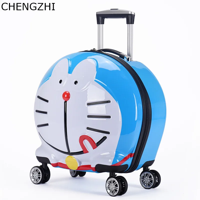 CHENGZHI 20 дюймовый мультяшный робот Кот высококачественный роликовый чемодан