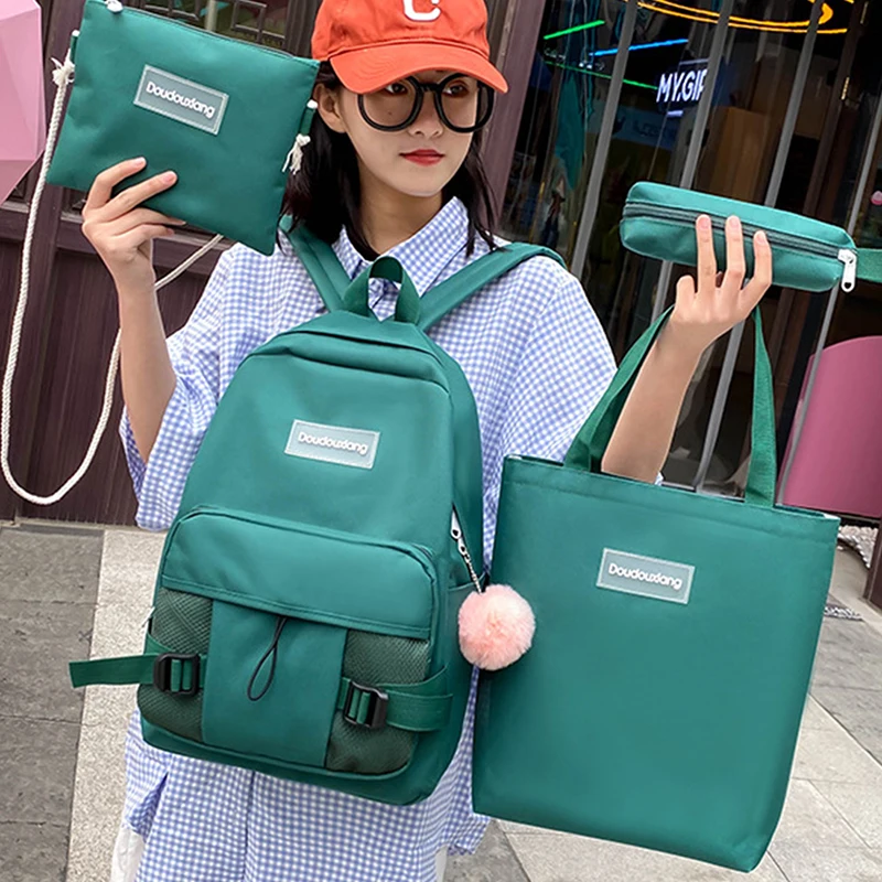 4 шт./компл. женские школьные рюкзаки из ткани Оксфорд водонепроницаемая школьная