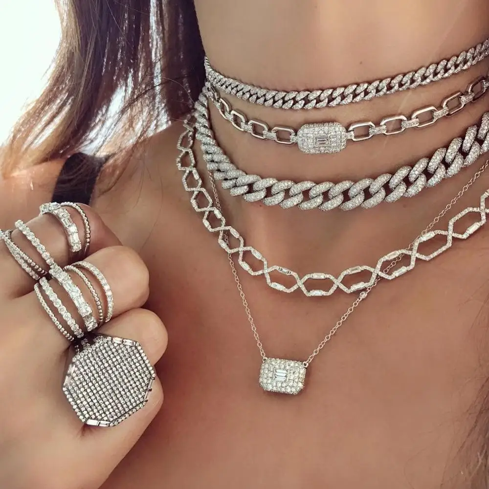 Jankelly три цвета заявление кубинской цепочка колье чокер регулируемые женские