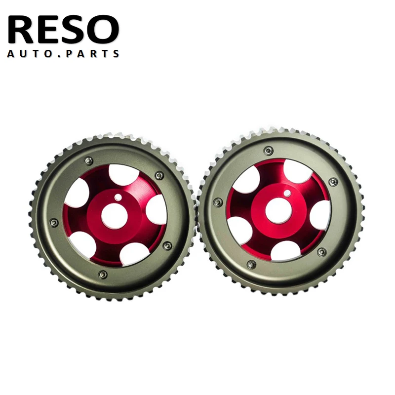 RESO Красный Регулируемый алюминиевый Шестеренчатый шкив для двигателя Toyota Supra 1JZ