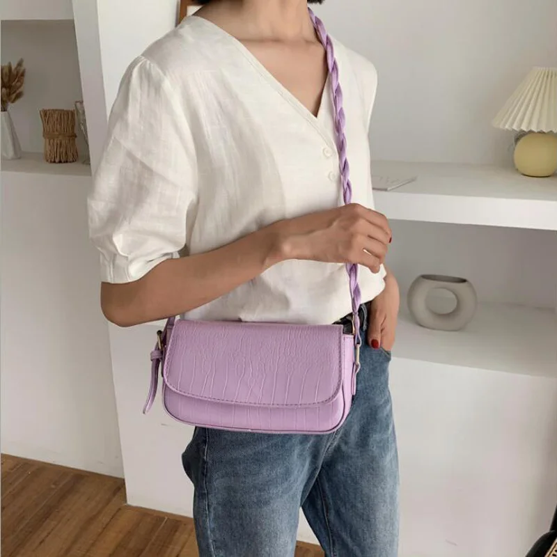 Женская сумка через плечо из искусственной кожи с плетеным ремешком под кожу