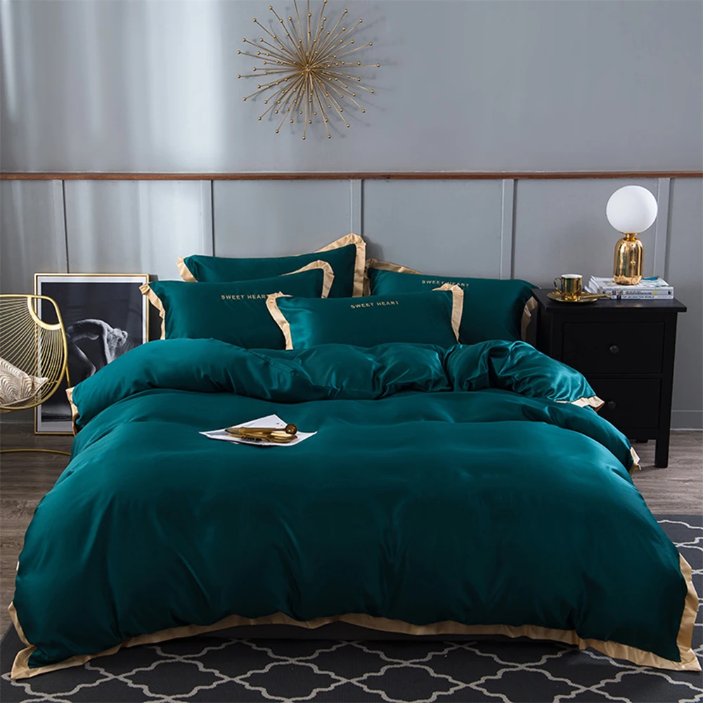 Роскошный комплект постельного белья из 4 предметов однотонный Комплект в