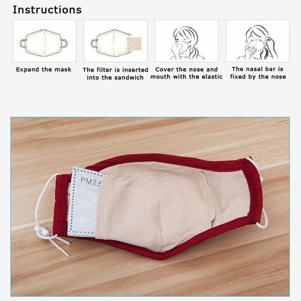 

10 Pcs/set Anti PM2.5 5 Layers Dustproof Protective Insert Carbon Filter Replaceable Pads for Mouth Face Mask Safety Accessories