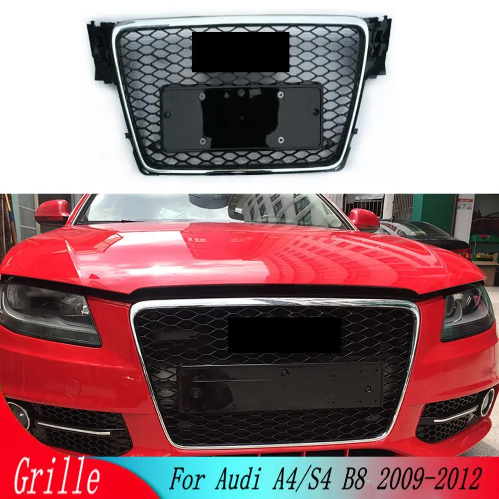 

Car modified sports hexagonal honeycomb mesh front grille for Audi A4/S4 B8 2009 2010 2011 2012 Front racing grill (RS4 style)