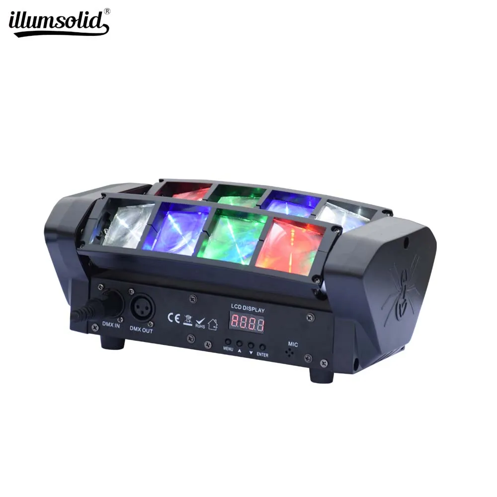 Мини светодиодный 8x6 Вт RGBW Подвижная головка свет луч-паук освещение для сцены DMX