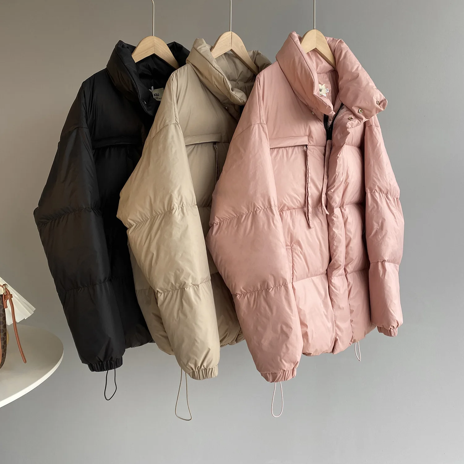 

Mooirue Elegant Winter Women Down Jacket Stand Collar White Duck Winter New Short Warm Thickened Coat