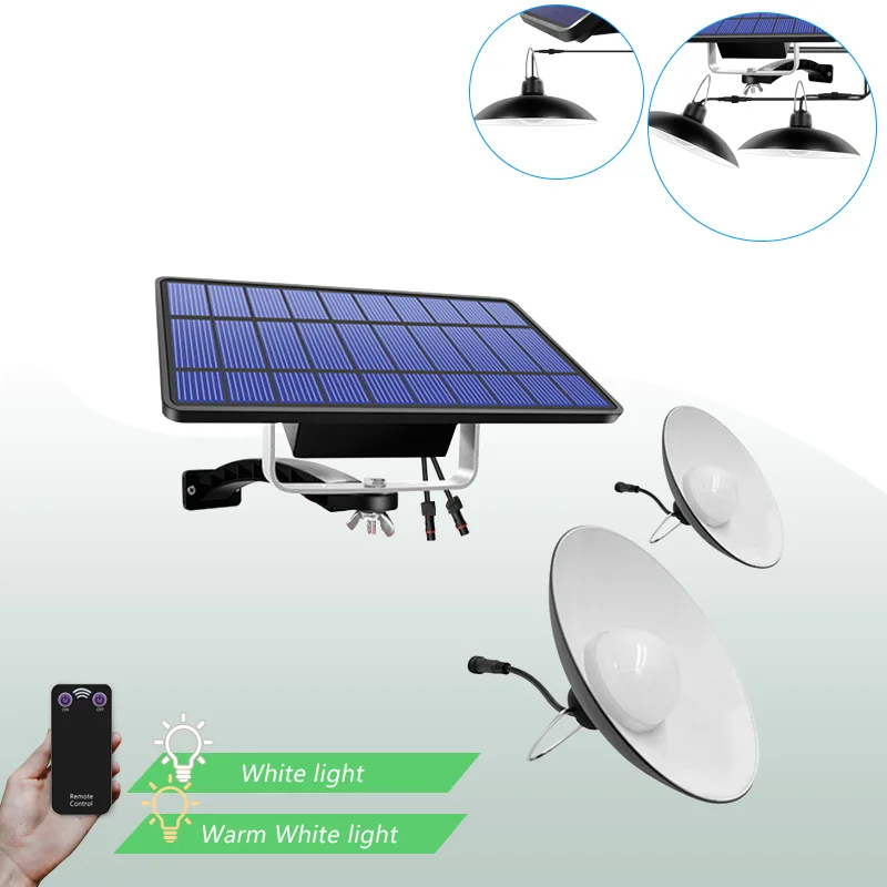 Водонепроницаемый двойной головкой Солнечный подвесной светильник на открытом