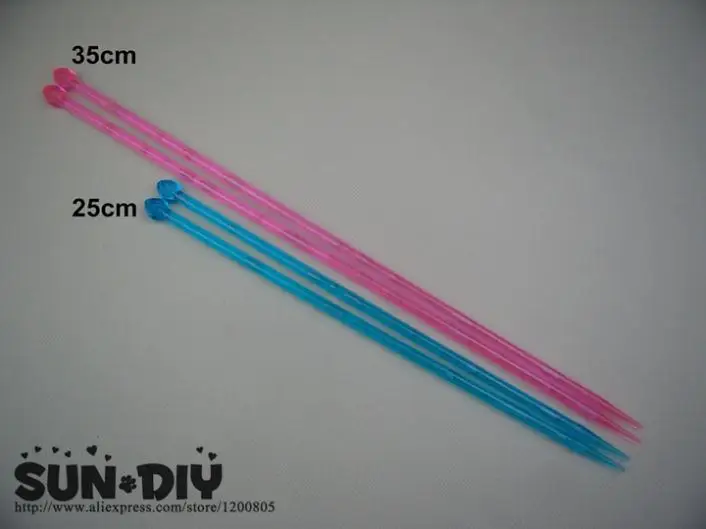 Бесплатная доставка красочные одноострые акриловые вязальные спицы 25 35 см 7 пар