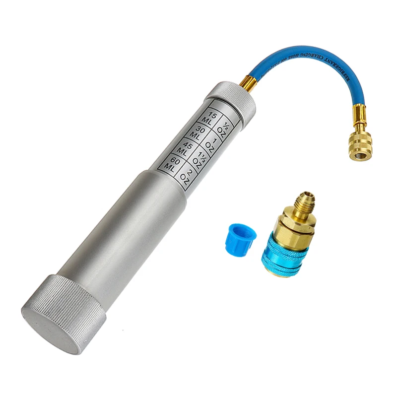 

Oil & Dye Syringe 1/4 inch Sae R134A 2Oz Manual Oiler Automotive Air Conditioning Coolant Filling Tube Injection Tool
