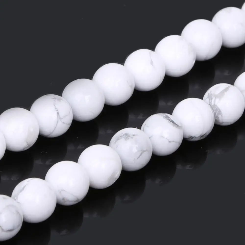 Круглые бусины из белого бирюзового говлита 15 дюймов нитка 4 6 8 10 мм размеры для