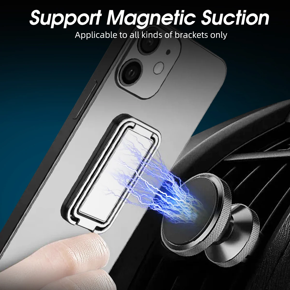 foldable desk stand double magic magnetic car phone holder for poco f3 universal metal smartphone mount multi angle bracket clip free global shipping