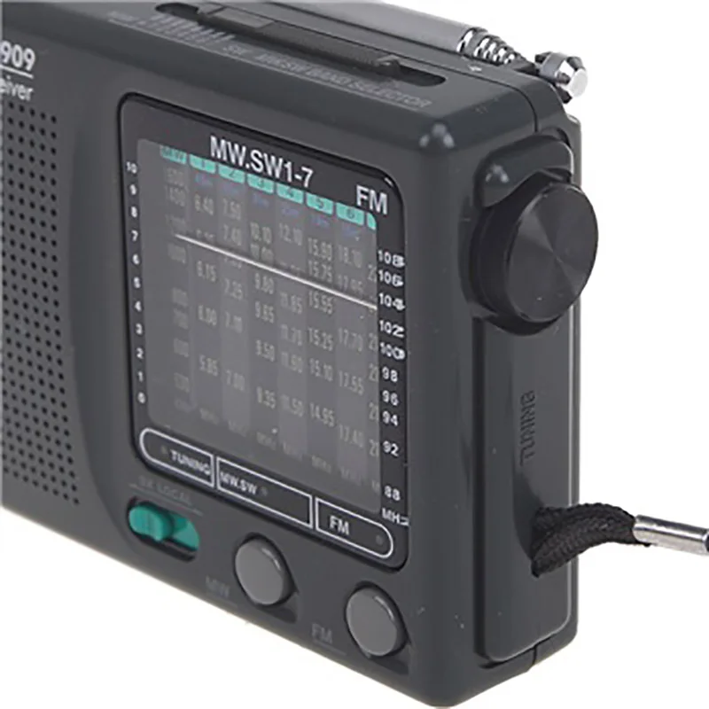 TECSUN R-909 AM/FM/SM/MW (9 диапазонов) многополосный радиоприемник вещание со встроенным