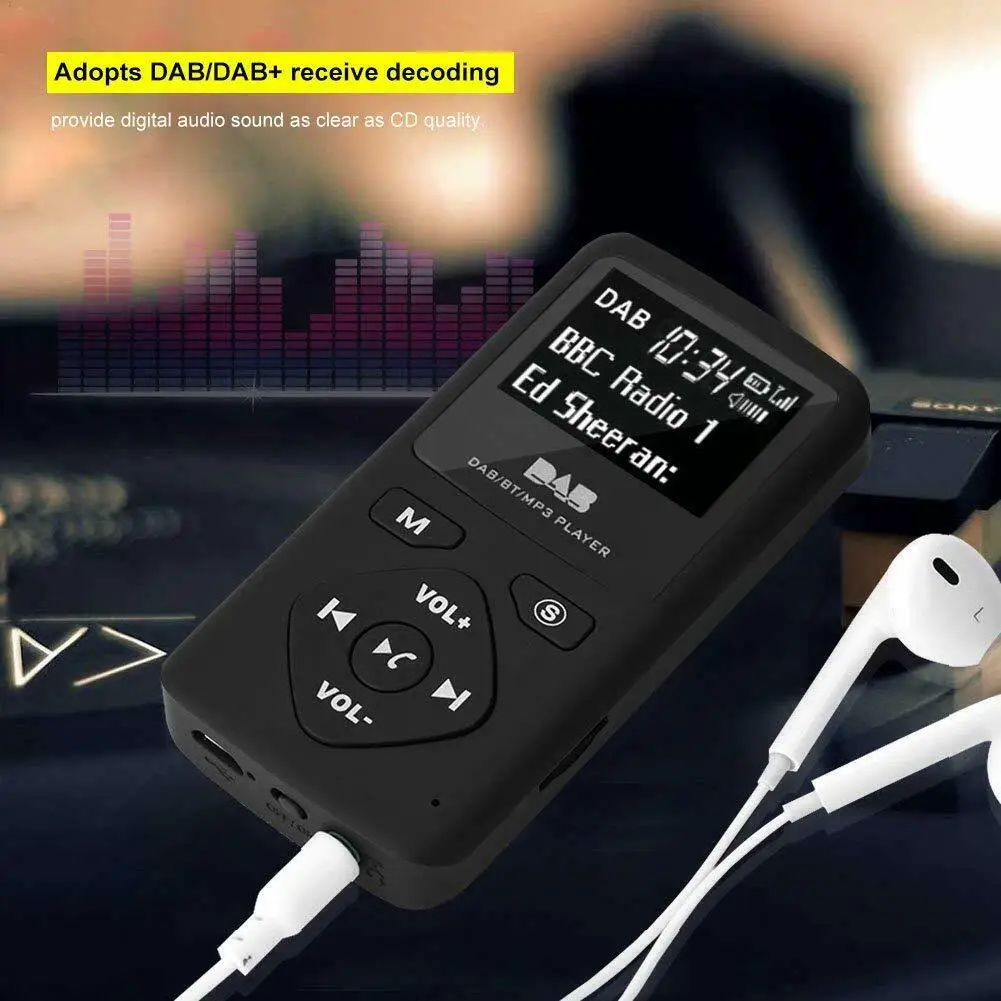 Портативный мини DAB + радио цифровой карманный радиоприемник FM с