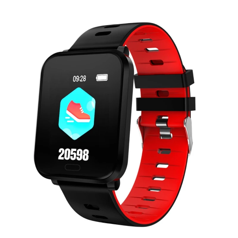 Hot 3C-K10 Smart Watch Bluetooth Sports Bracelet Heart Rate Tester Outdoor Pedometer-Black+Red | Электроника