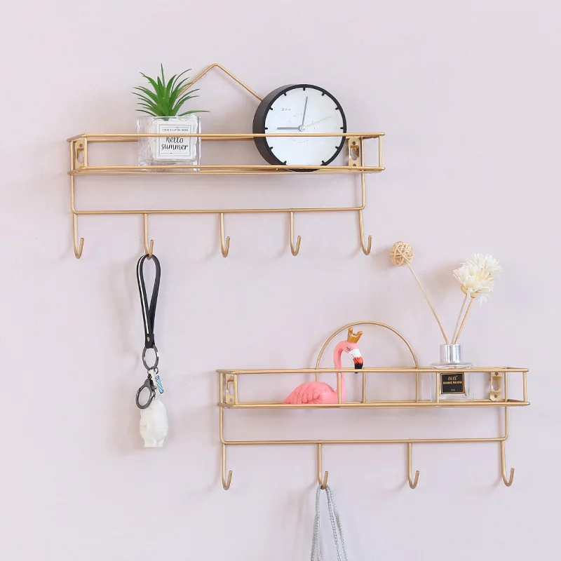 Nordic Minimalist Creative Wrought Iron Hook Rack Living Room Bedroom Bathroom Wall Decoration Door Rear Coat | Дом и сад