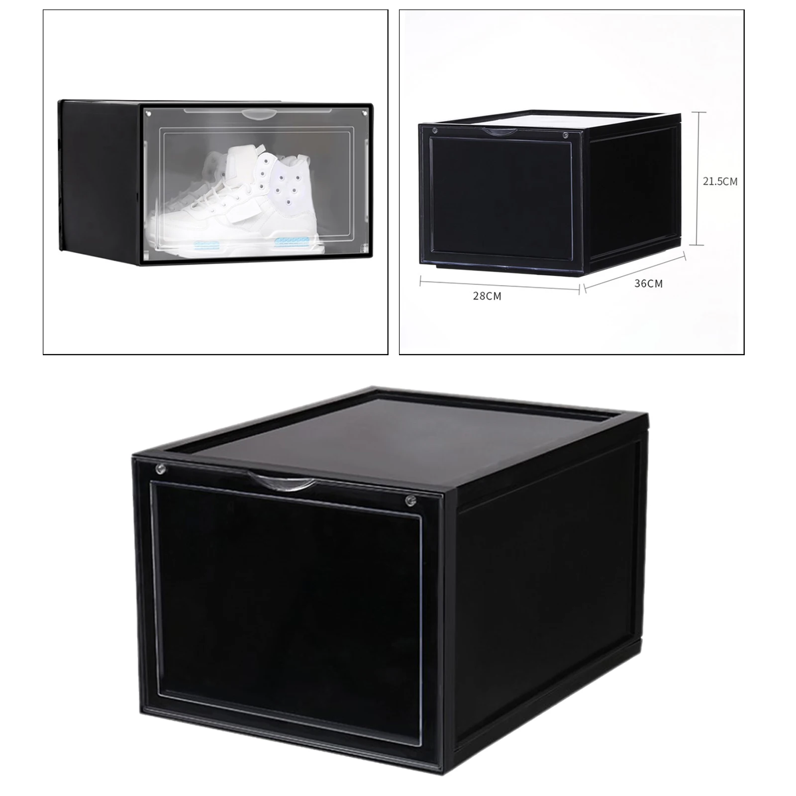 

1 Pcs Cabinet Storage Sneakers Box Plastic Drawer Dustproof Shoe Box Organiser Stackable Display Home Wardrobe Rack Organizer